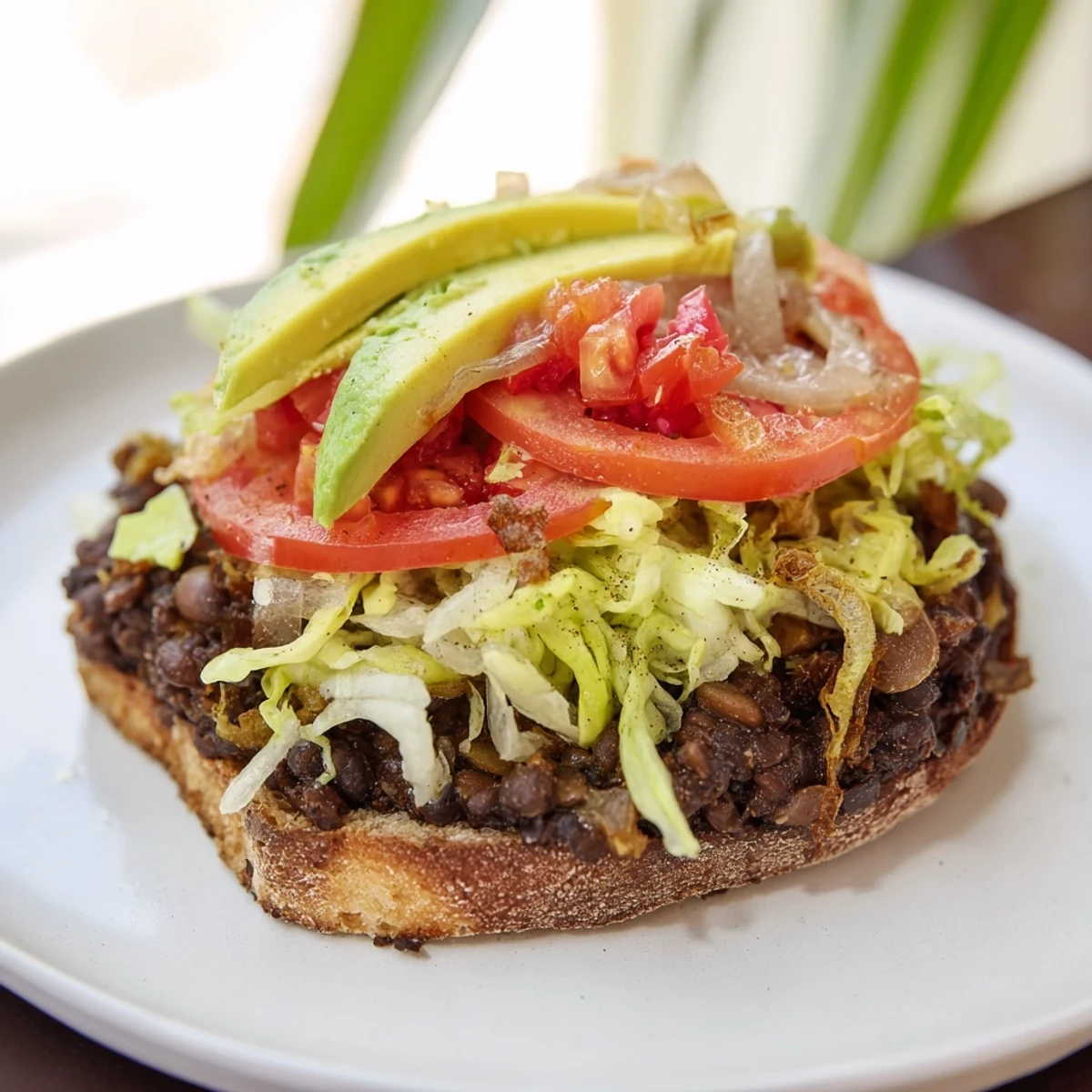 Zesty Black Bean Burgers featuring a juicy patty topped with creamy avocado on toasted buns.