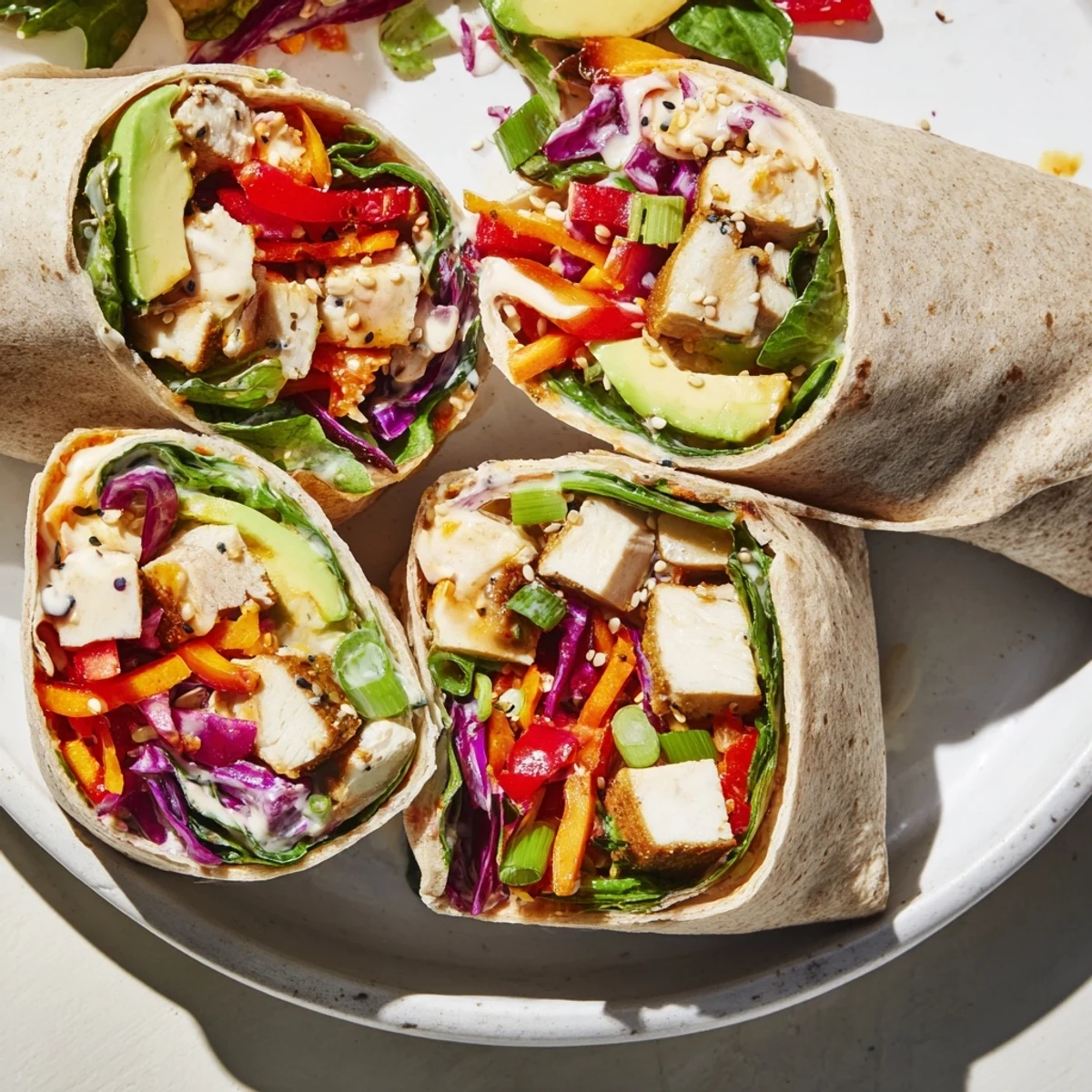 These delicious Poppy-Inspired Chicken Salad Wraps, ready to serve, are perfect for a quick, healthy meal.