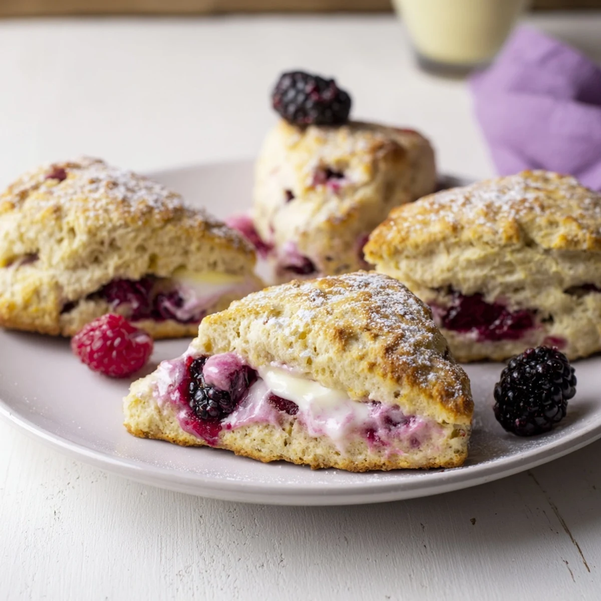 Rustic Birch-Warm Blueberry