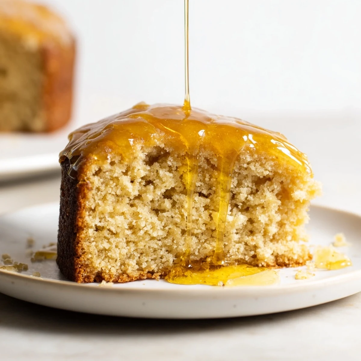 Warm, buttery aroma of fresh-baked Golden Honey Pound Cake, perfect for dessert tonight.