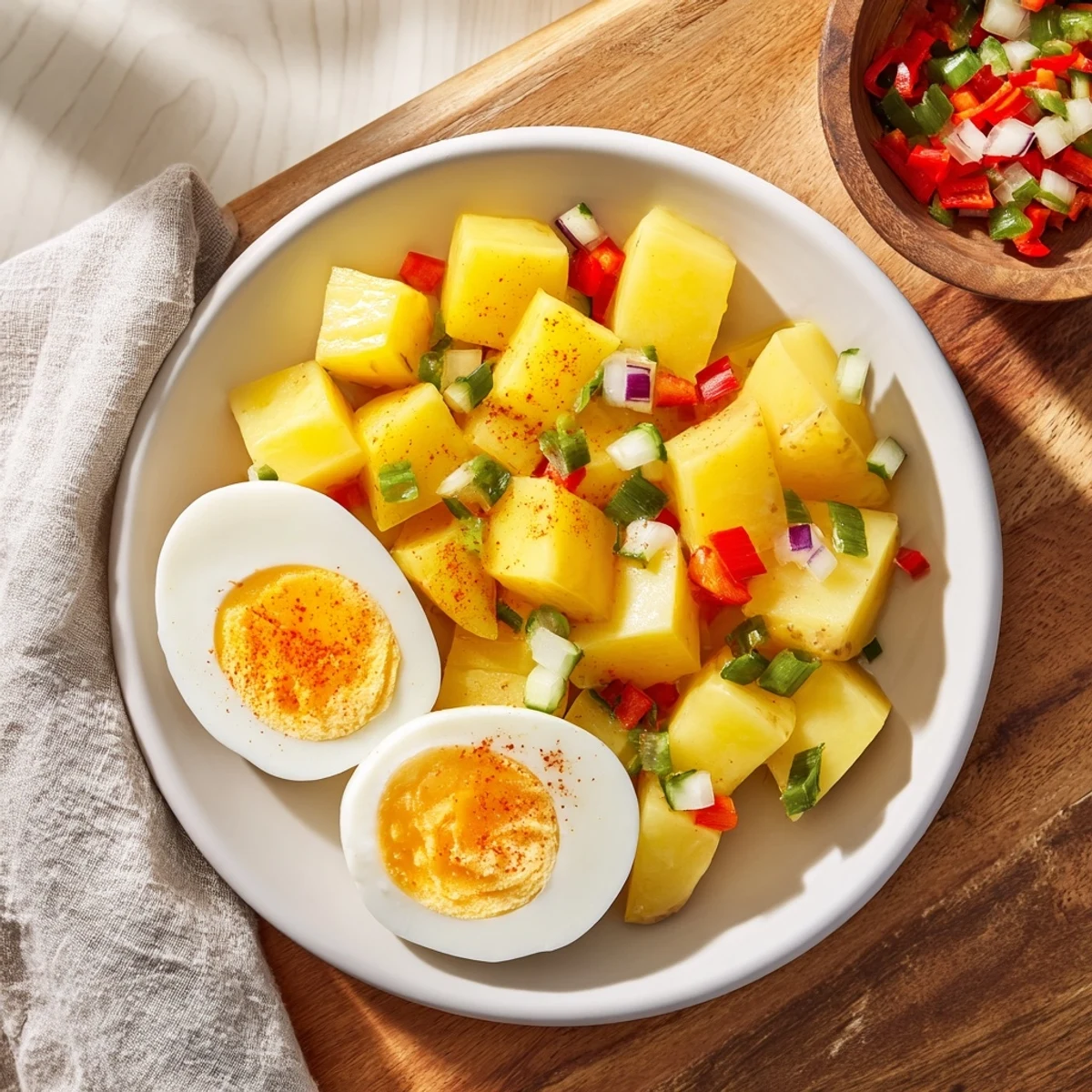 Fresh parsley garnishes a delicious and easy Simple Skillet Egg and Potato Hash, perfect for dinner.