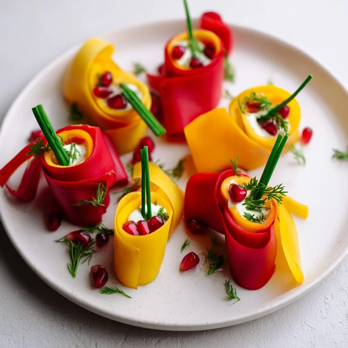 Festive Bell Pepper Christmas Bow Appetizer served on a platter, ready for your holiday party guests.
