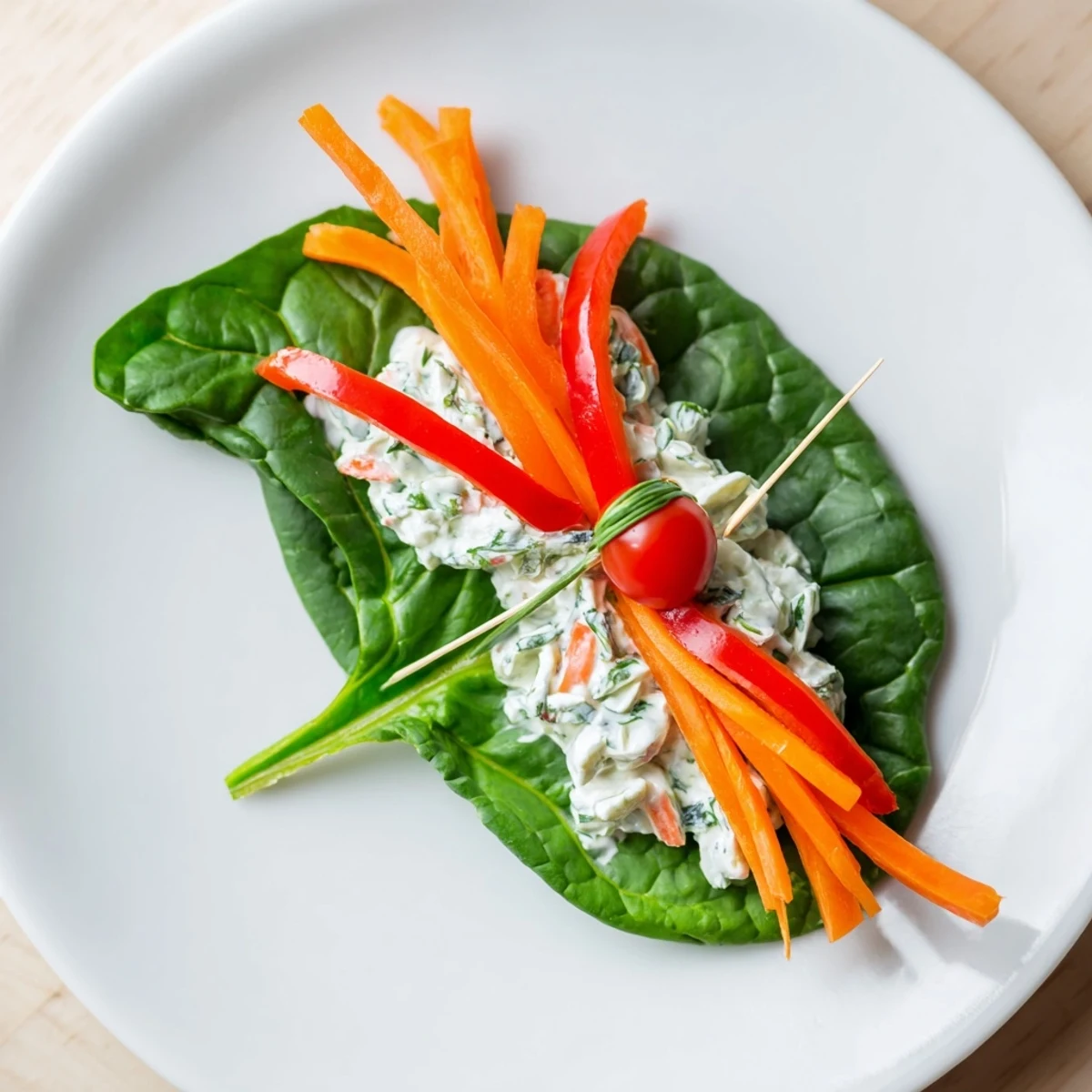 A close-up shot of Holly Leaf Spinach Wraps, ready to eat, featuring bright red cherry tomatoes.