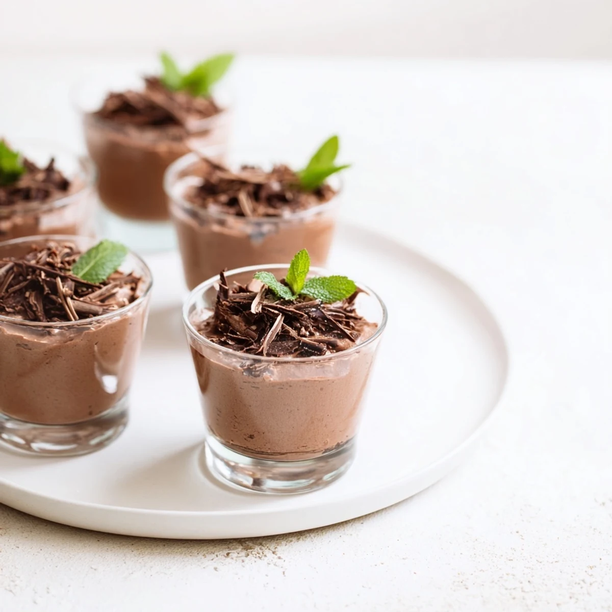 Enjoy light-as-air chocolate mousse dessert cups, easily made, a perfect ending to a special meal.