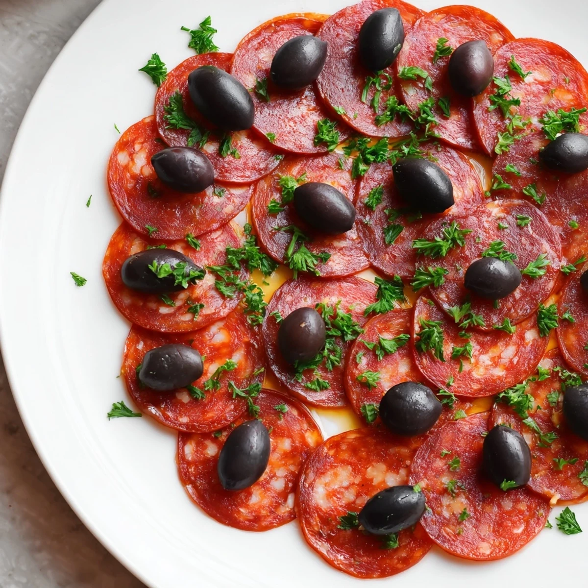 Sliced Pepperoni Olive Halves