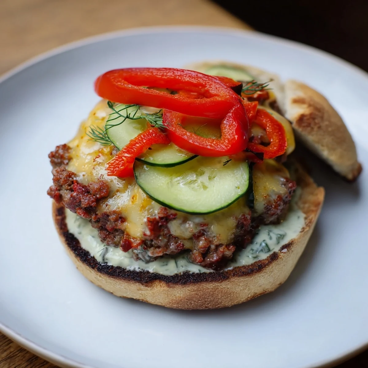 A juicy Fire & Ice Burger, topped with melted pepper-jack bursting with spicy and cool flavors.