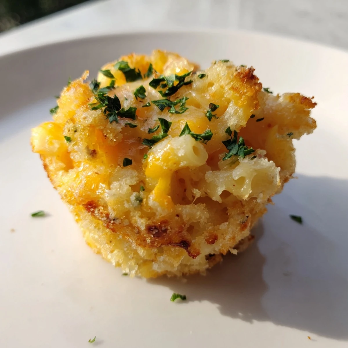Golden, bubbly Tinis Mac and Cheese muffins offer a satisfying crunch with a creamy, cheesy interior.