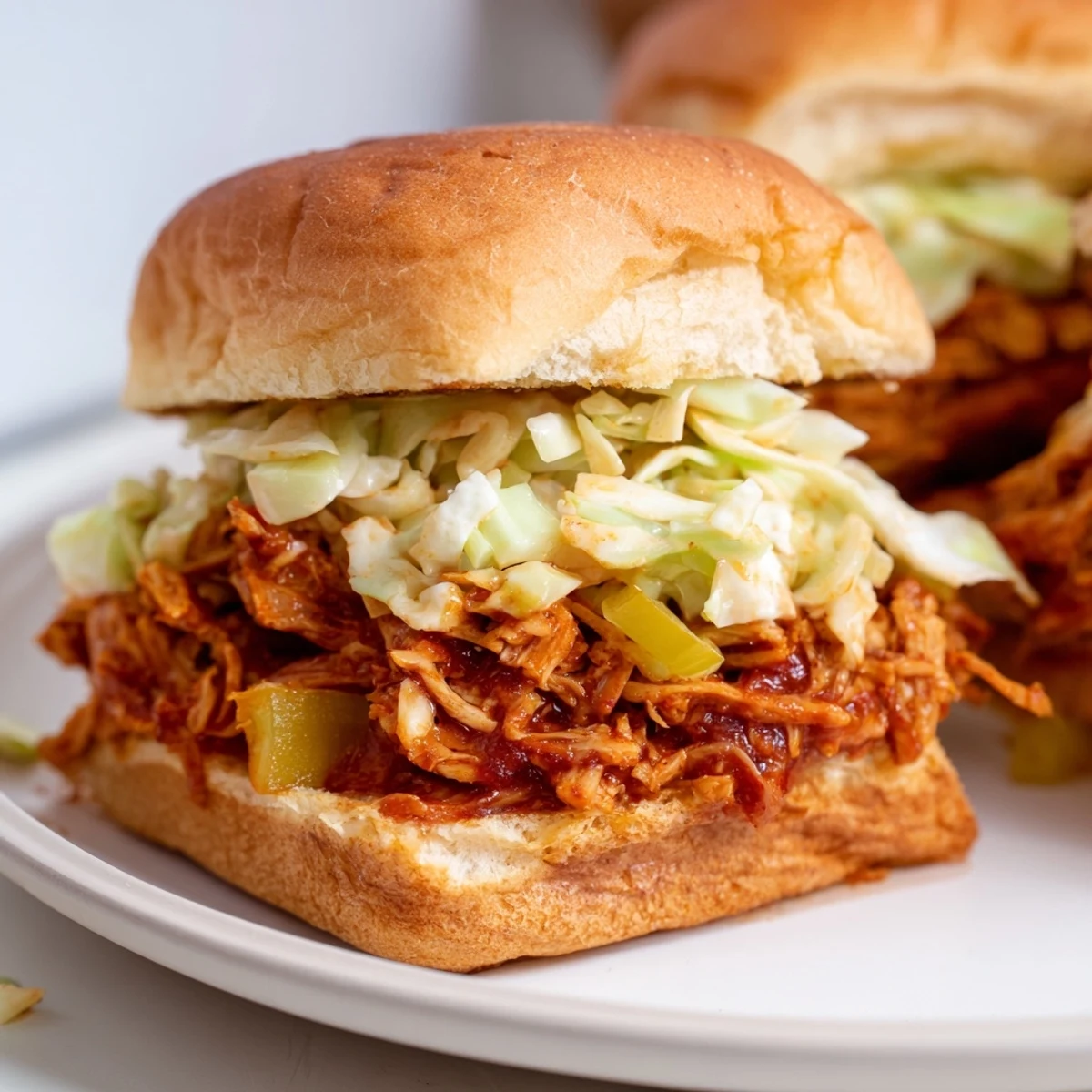 Tender, slow-cooked BBQ jackfruit sliders overflowing with smoky, sweet barbecue flavor and texture.