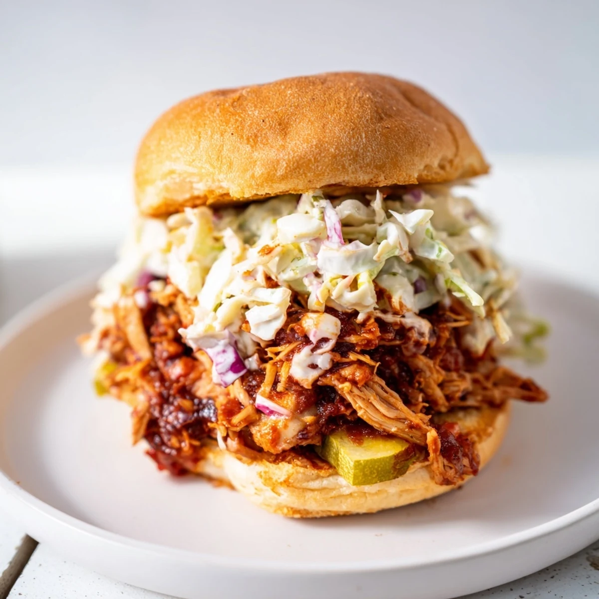 A close-up shot of juicy BBQ jackfruit sliders on toasted buns, ready for a delicious vegan meal.