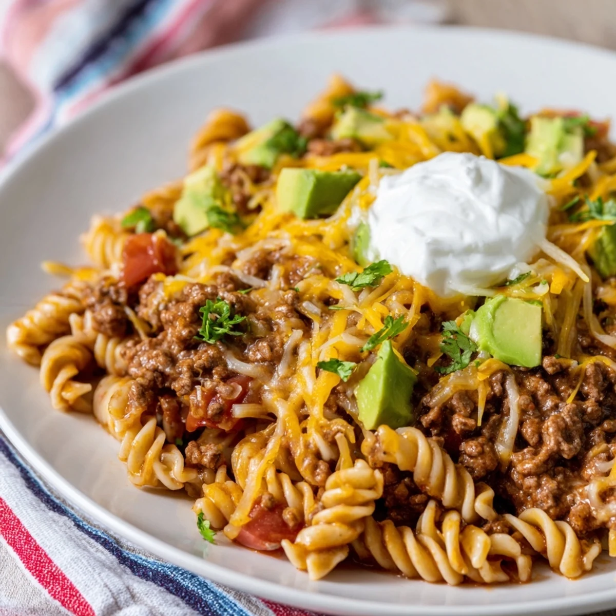 Beef Taco Pasta Skillet
