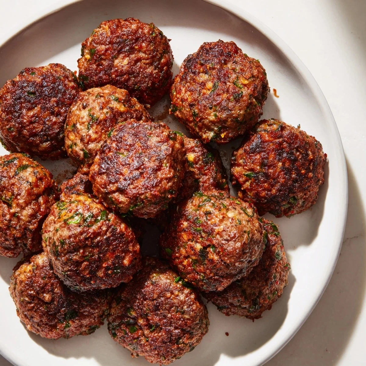 Close-up of freshly grilled Turkish Köfte Meatballs, displaying a wonderful char and savory aroma for dinner.