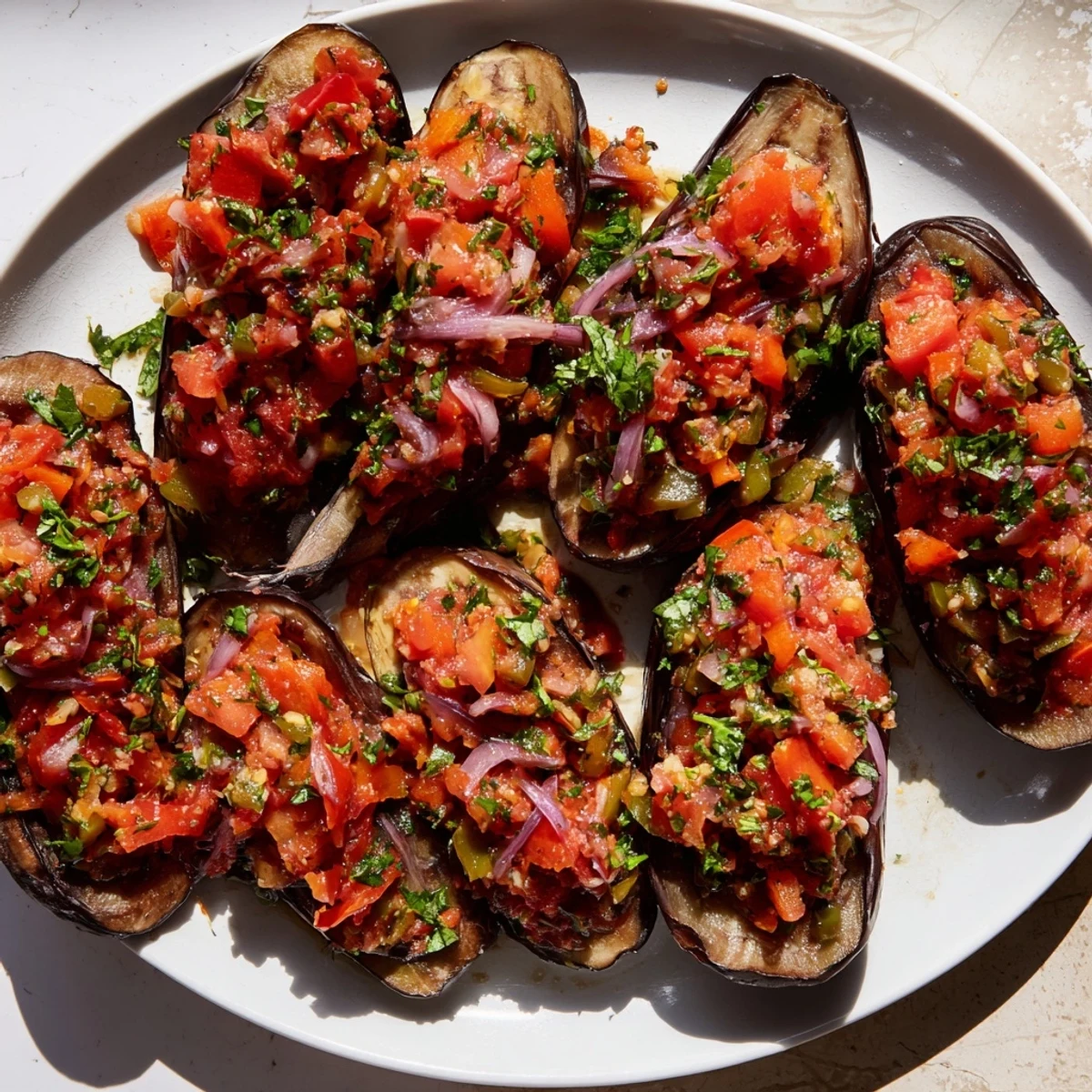 Silky Stuffed Eggplant Mezze
