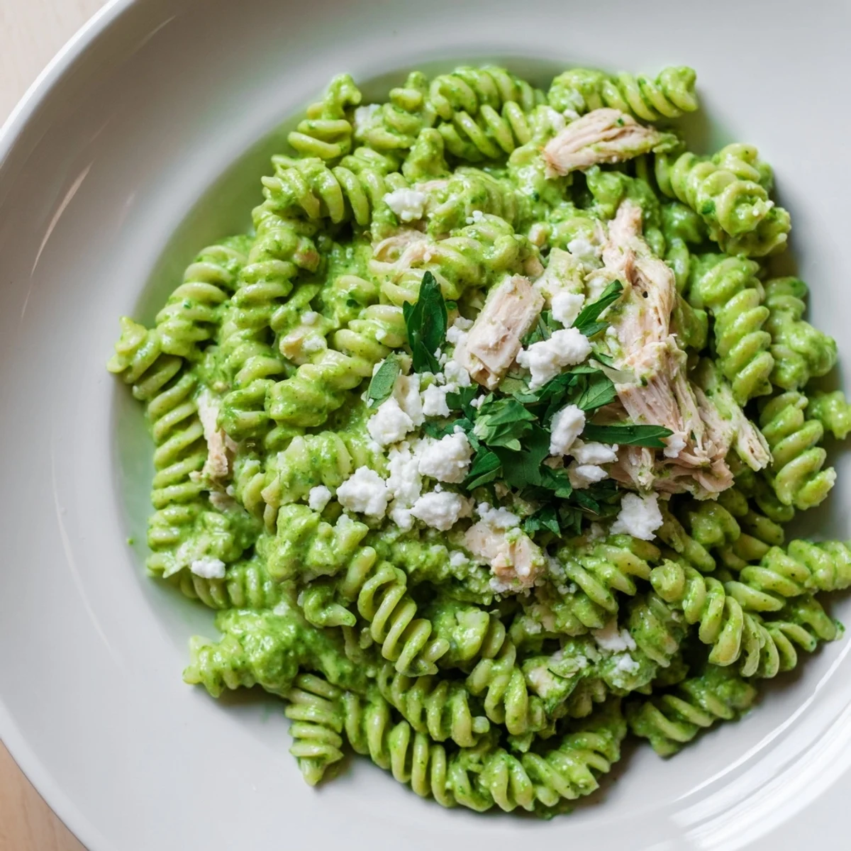 Serving suggestion for Cilantro Lime Chicken Pasta, a vibrant and creamy dinner perfect for busy weeknights.