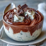 Silky smooth cottage cheese chocolate mousse, a healthy, rich, guilt-free dessert.