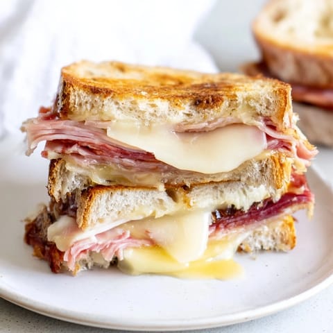 A close-up of a perfectly grilled Charcuterie Grilled Cheese, showcasing the crispy bread and melted cheese.