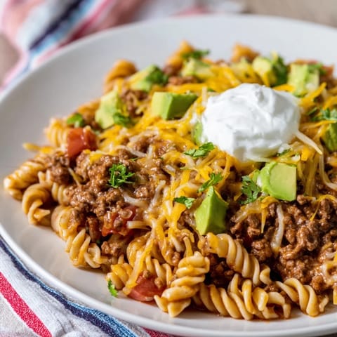 Beef Taco Pasta Skillet