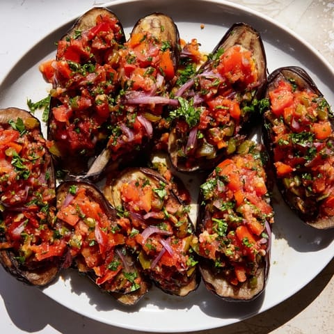 Silky Stuffed Eggplant Mezze