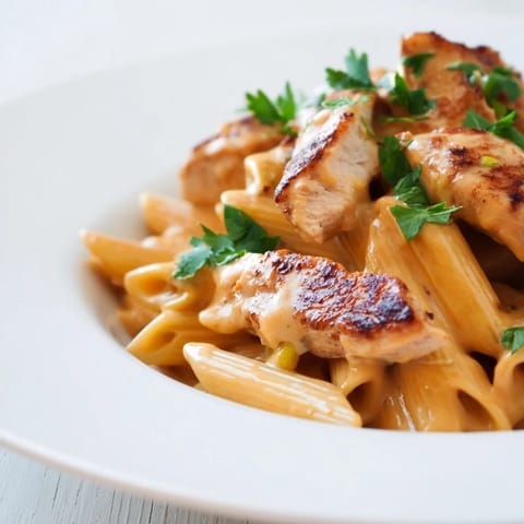 Fork lifting a bite of Honey Chipotle Chicken Pasta revealing tender seared chicken and creamy sauce.