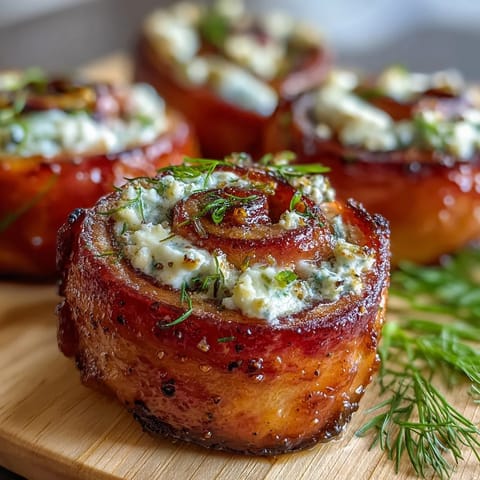 Savory ham and cream cheese pinwheels with dill pickles, perfect for easy, gluten-free party snacks or appetizers.