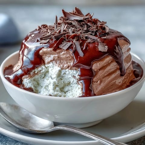 Creamy cottage cheese chocolate mousse, smooth and ready to be topped with berries.