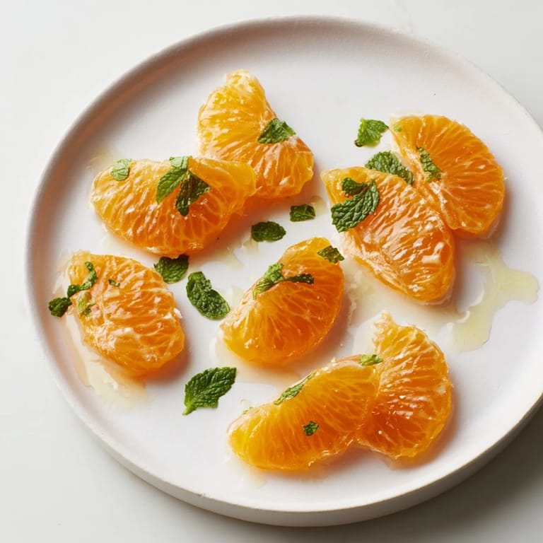Bright clementine segments and fresh mint make this refreshing winter fruit salad visually appealing.