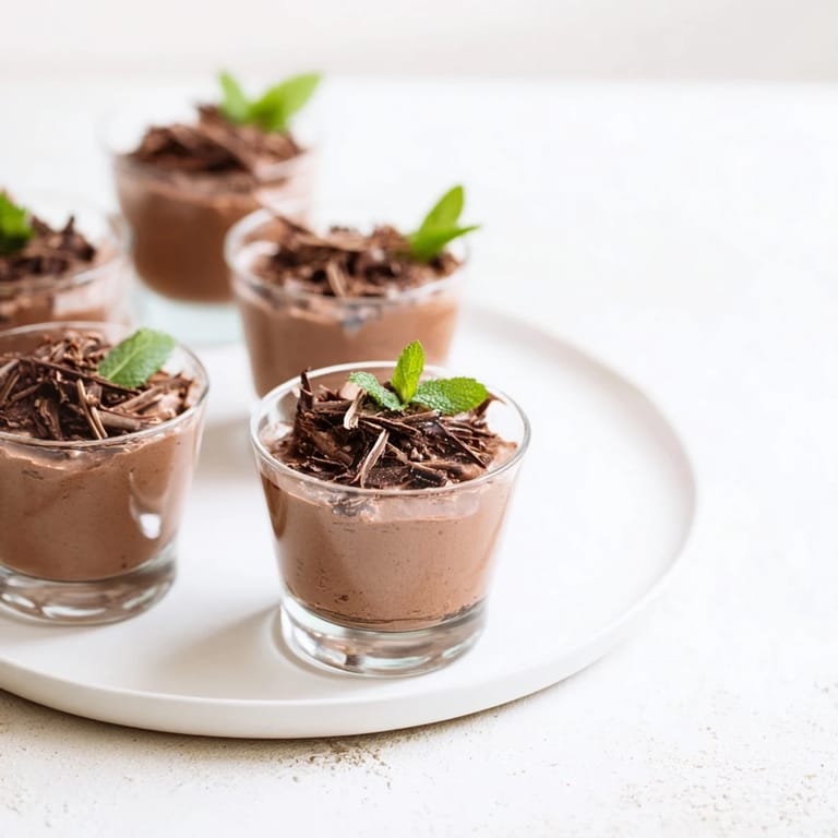 Enjoy light-as-air chocolate mousse dessert cups, easily made, a perfect ending to a special meal.