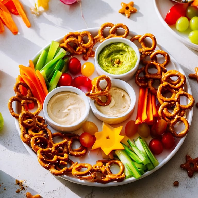 See a fun Kids Snack Adventure Map, a kid-friendly platter with pretzel paths, offering tasty snacks.