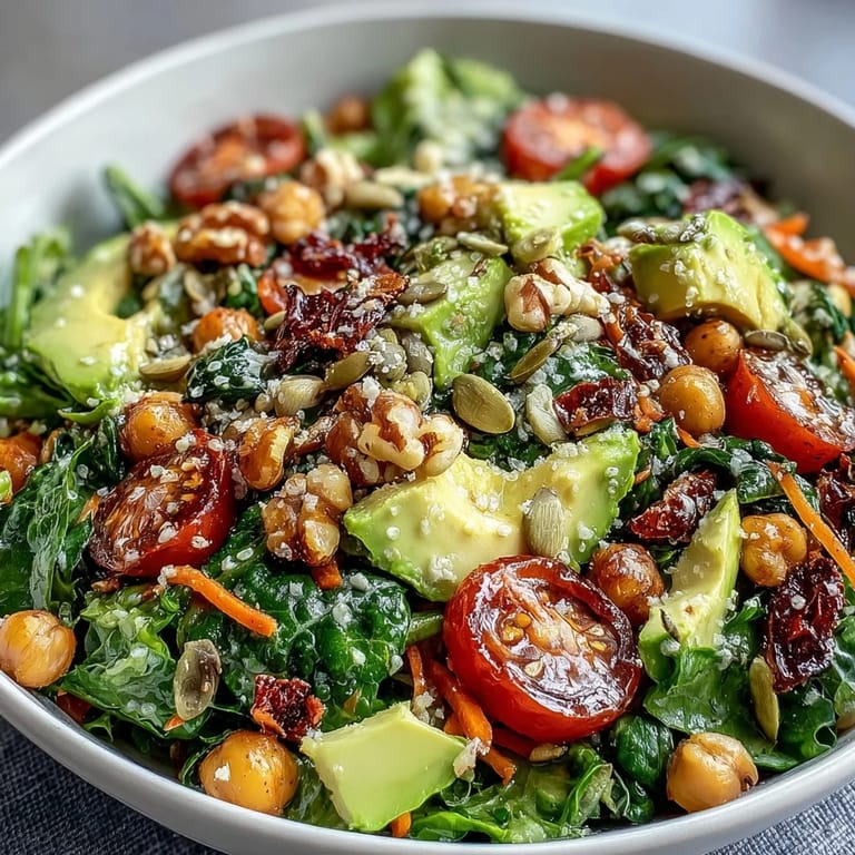 Healthy vegan Mixed Greens Power Bowl with sliced red bell pepper, shredded carrots, and a zesty apple cider vinaigrette.
