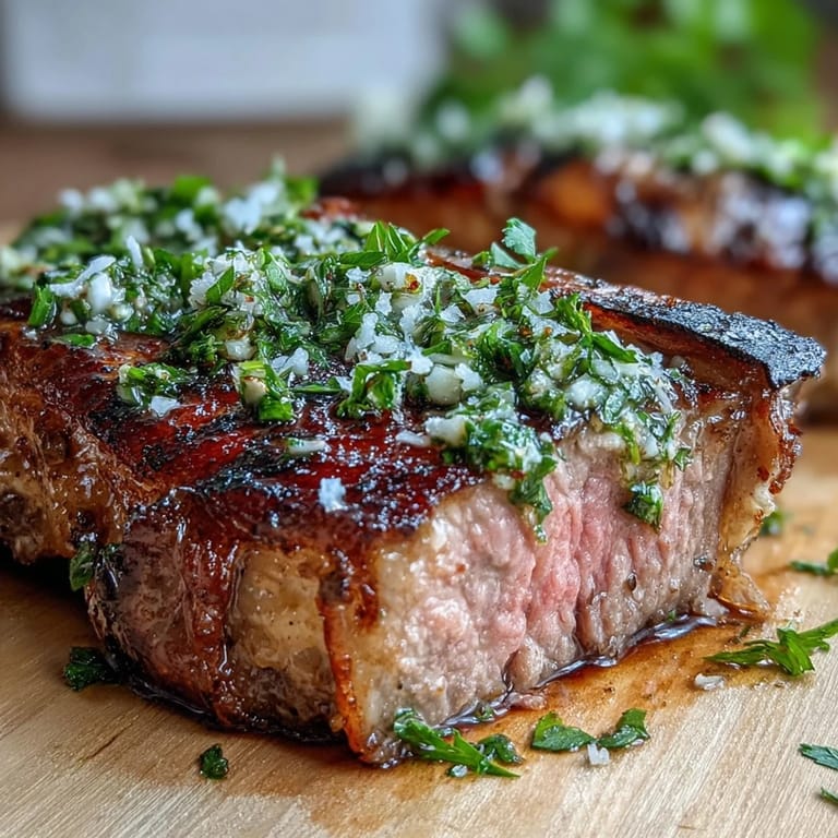 Golden-brown lamb rib chops served with vibrant gremolata, combining zesty lemon, aromatic garlic, and fresh herbs for an Italian-inspired dish.  