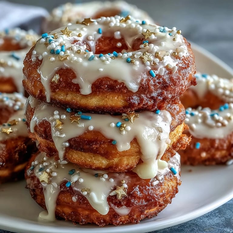Show-stopping donut tower piled high, coated in vibrant sprinkles, perfect for grads.