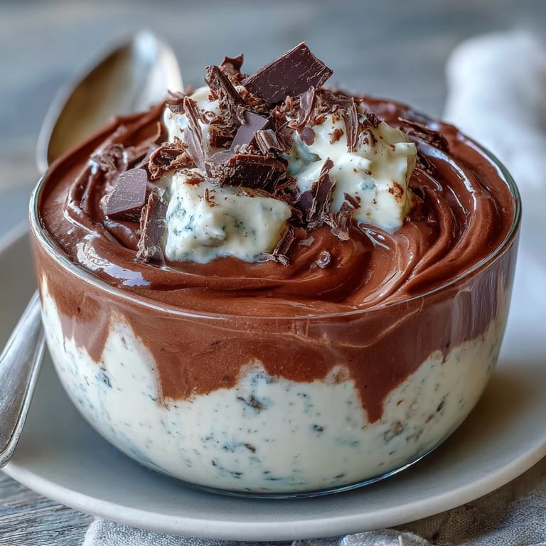 Silky smooth cottage cheese chocolate mousse, a healthy, rich, guilt-free dessert.
