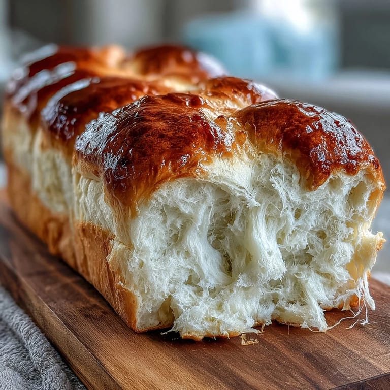 Pillowy soft Japanese milk bread slices showing delicate crumb and light sweetness from Tangzhong method.  