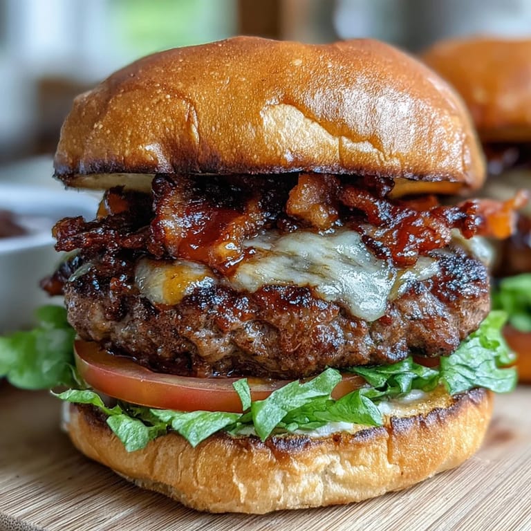Delicious mini grilled bacon burger sliders bursting with fresh toppings.