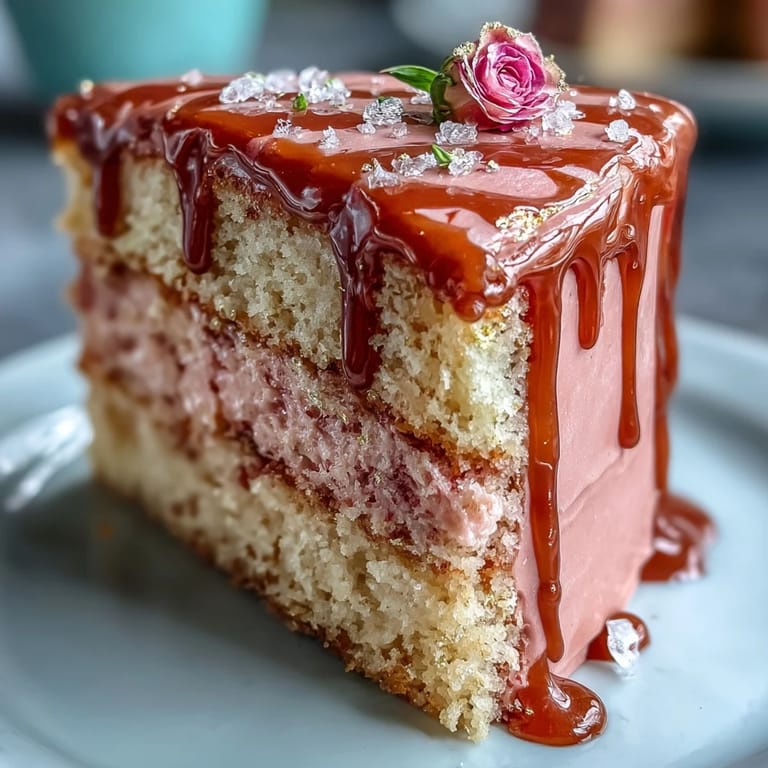 Beautiful gold-drip cake, a stunning rosé velvet centerpiece for parties.