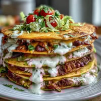 Layered taco dip cups with creamy beans, fresh veggies, and melted cheese, served in clear cups for a colorful appetizer spread.