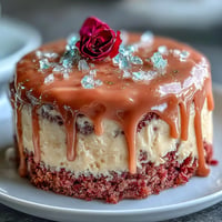 Elegant pink Bridal Shower Rosé Velvet Cake adorned with shimmering gold drip.